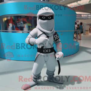 Grå Ninja-maskotdraktfigur...