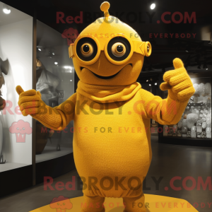 Gold Cyclops mascot costume...