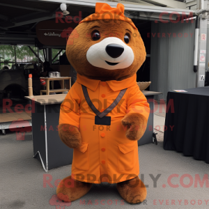 Orange Otter mascot costume...