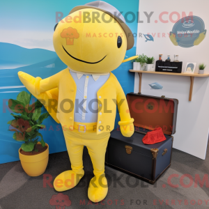 Yellow Whale mascot costume...