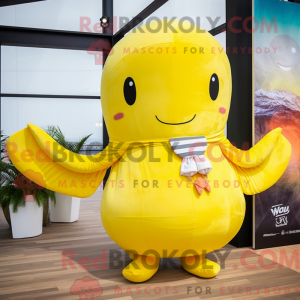 Yellow Whale mascot costume...