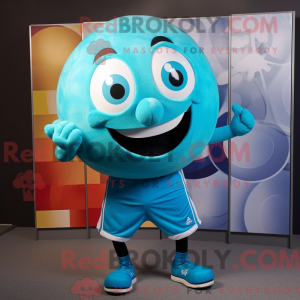 Turquoise voetbal mascotte...