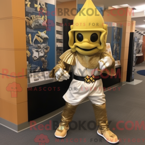 Gold Samurai mascot costume...