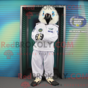 White Macaw mascot costume...