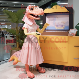 Peach Tyrannosaurus mascot...