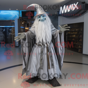 Sølv Wizard maskot kostume...