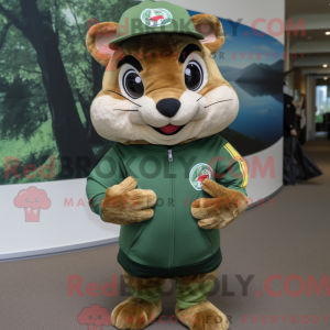 Olive Chipmunk Maskottchen...