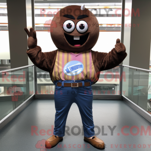 Brun Donut maskot kostume...