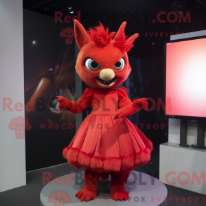 Rød Chupacabra maskot...