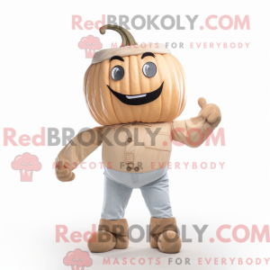 Beige Pumpkin maskot drakt...