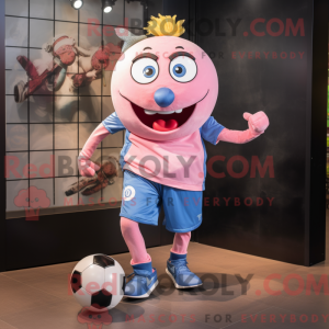 Pink Soccer Ball mascot...