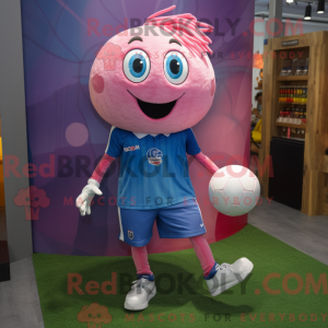 Pink Soccer Ball mascot...