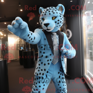 Sky Blue Leopard mascot...