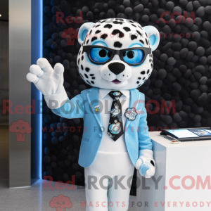 Sky Blue Leopard mascot...