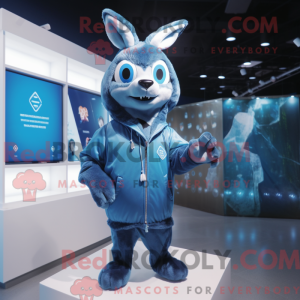 Blue Deer mascot costume...