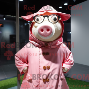 Pink Pig mascot costume...