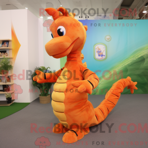 Orange Sea Horse mascot...