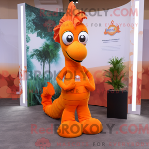 Orange Sea Horse maskot...