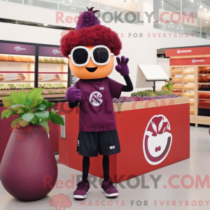 Maroon Grape mascot costume...
