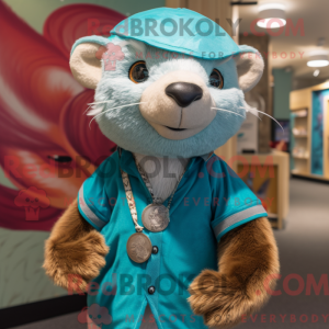 Turquoise Ferret mascot...