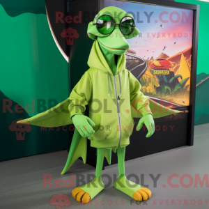 Limegrøn Pterodactyl maskot...