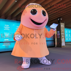 Peach Humpback Whale mascot...
