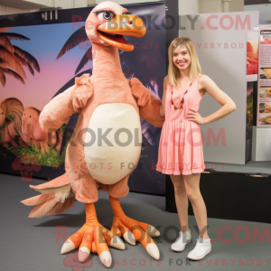 Peach Deinonychus mascot...