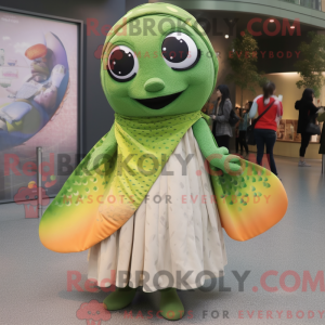 Oliven laks maskot kostume...