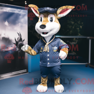 Navy Deer-mascottekostuum...