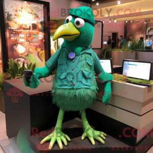 Green Crow mascot costume...