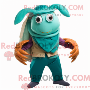 Teal Hermit Crab mascot...