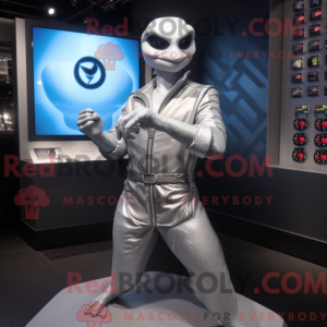 Silver Snake maskot kostume...