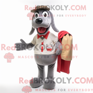 Gray Hot Dog mascot costume...