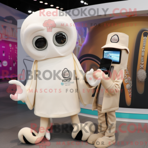 Cream Squid mascot costume...