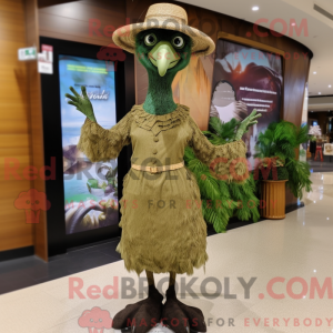 Olive Emu mascot costume...