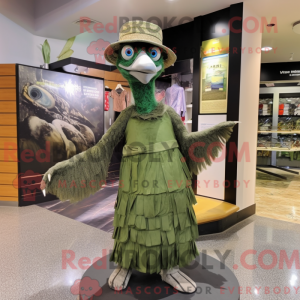 Olive Emu mascot costume...