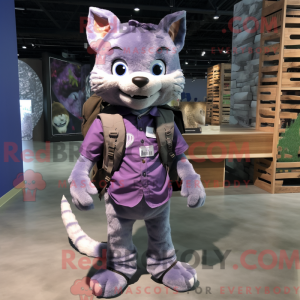 Purple Bobcat mascot...