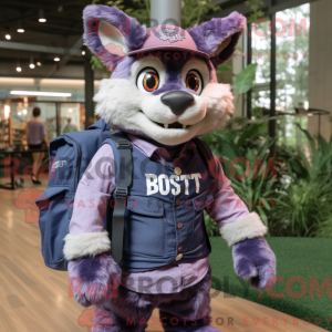 Purple Bobcat mascot...