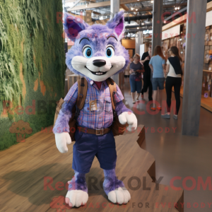 Purple Bobcat mascot...