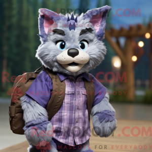 Purple Bobcat mascot...