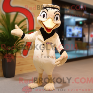 Beige spætte maskot kostume...