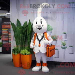 White Carrot mascot costume...
