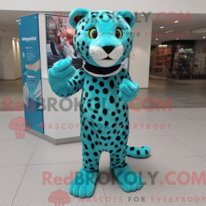 Turquoise Leopard mascot...