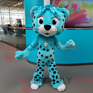 Turquoise Leopard mascot...