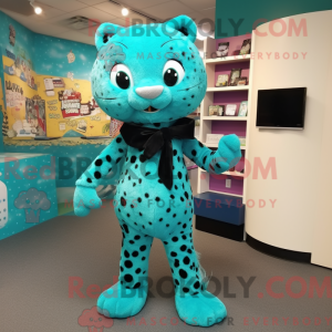 Turquoise Leopard mascot...