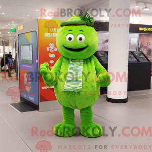Lime Green Broccoli mascot...