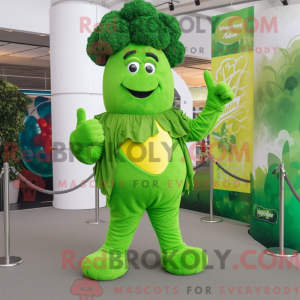 Lime Green Broccoli mascot...