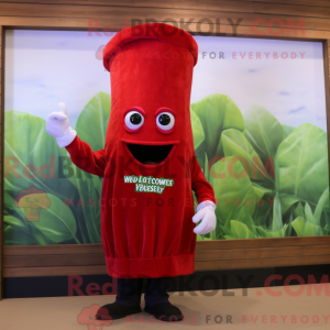 Red Celery mascot costume...