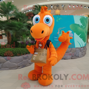 Orange Sea Horse mascot...