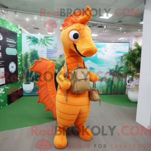 Orange Sea Horse mascot...